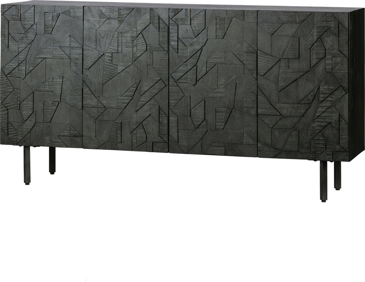 Woood Theken-Sideboard – Holz – Schwarz – 83 x 160 x 40
