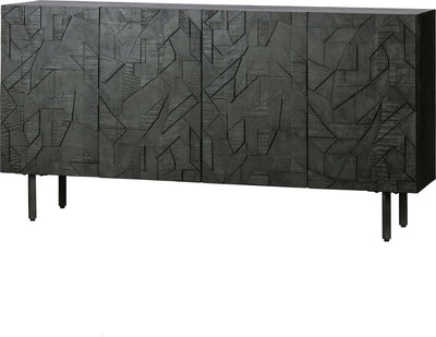 Woood Theken-Sideboard – Holz – Schwarz – 83 x 160 x 40