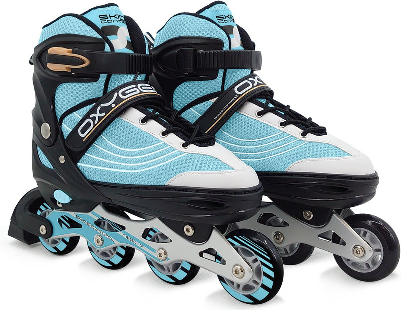 Skids Control-Sauerstoff-Inline-Skates Semi-Softboot Einstellbare blaue Größe 38-41
