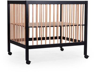 Childhome Park 97 Box mit Rollen – 3-fach höhenverstellbar – Holz – Schwarz Natur – 98 x 78 x 82 cm