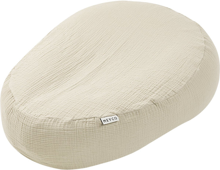Meyco Baby Uni Relax Bezug für Stillkissen – vorgewaschen hydrophil – weicher Sand