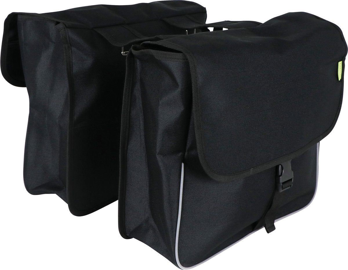 Dresco Basic Shopper Doppelfahrradbeutel 32 Liter Nylon Schwarz