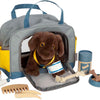 Kleiner Fußumarmendhund mit Trägertasche und Pflege -Set