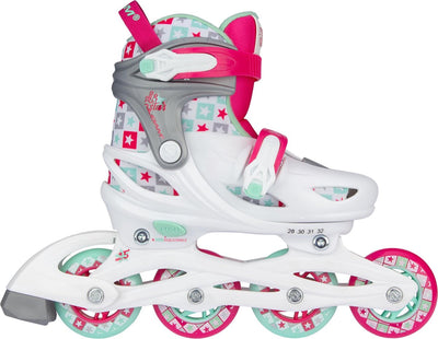 Nijdam Inline-Skates - verstellbar - Kinder - Sk8 Star - Weiß - Größe 37-40
