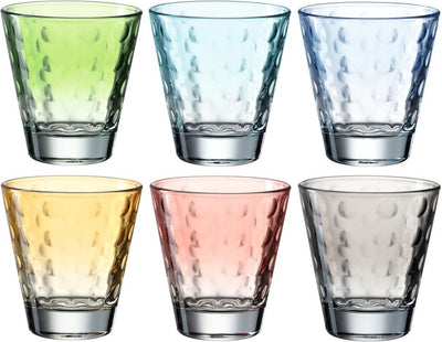 Leonardo-Optikgläser, sortiert, Pastell, 215 ml – Set 6