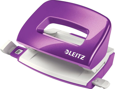 Leitz Wow Mini-Lochstanzer – stanzt bis zu 10 Blatt – für Ordner und Ringbücher – ideal für den Home-Office-Heimarbeitsplatz – Lila