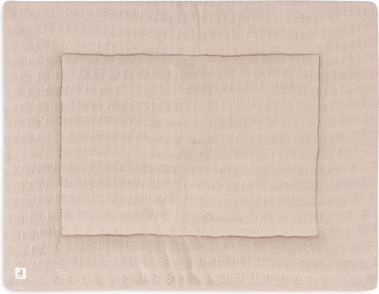 Jollein - Laufgittermatte 75x95cm - Babyspielmatte - Kornstrick - Wildrosa