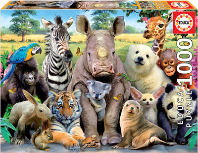 Educa - Puzzle - 1000 Teile - Klassenfoto - Tierfoto - Puzzle