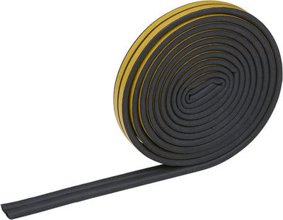 Kinzo Zubehör Dichtungsstreifen – 2 Stück – Selbstklebender D-Typ-Dichtungsstreifen – EPDM-Gummi – 300 cm – Schwarz