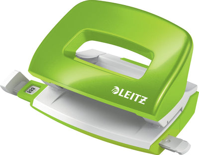 Leitz Wow Mini-Lochstanzer – stanzt bis zu 10 Blatt – für Ordner und Ringbücher – ideal für den Home-Office-Heimarbeitsplatz – grün