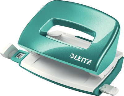 Leitz Wow Mini-Lochstanzer – stanzt bis zu 10 Blatt – für Ordner und Ringbücher – ideal für den Home-Office-Heimarbeitsplatz – Eisblau