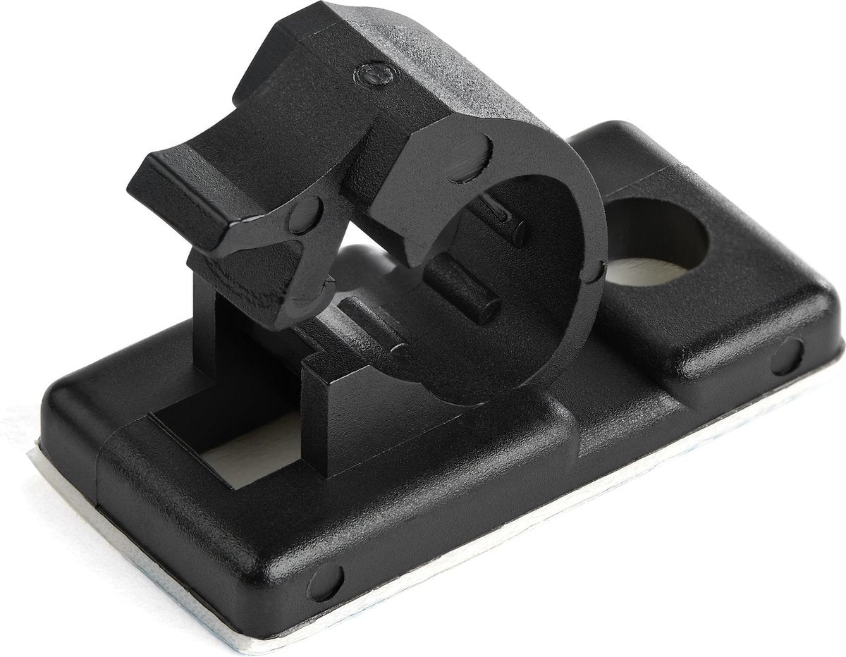 Startech.com 100 selbstklebende Kabelmanagement-Clips, 5,5 mm, schwarz, Kabelmanagement für Netzwerk-Ethernet-Tischcomputer, selbstklebende Kabelhalter, selbstklebende Klemme, Nylon, Brandschutzklasse UL 94 V-2