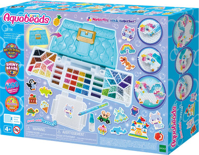 Aquabeads Design Studio (Tasche) – komplettes Bastelset 1400 Perlen in 48 Farben – inklusive praktischer Mitnahmetasche und Sortierbehälter