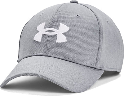 Under Armour M Blitzing Low Str-Graue Herrenkappe – Stahl – Weiß