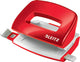 Leitz Wow Mini-Lochstanzer – stanzt bis zu 10 Blatt – für Ordner und Ringbücher – ideal für den Home-Office-Heimarbeitsplatz – rot