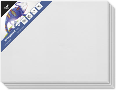 Kangaro-Leinwandpaneel – 30 x 40 cm – 3-mm-Platte – 3-fach grundiert – Set mit 5 Stück – k-803040
