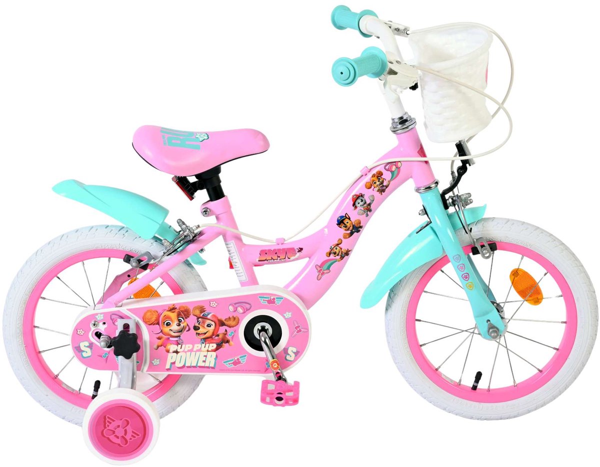Paw Patrol Kinderfahrrad – Mädchen – 14 Zoll – Pink – zwei Handbremsen