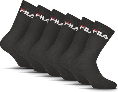 Fila Tennis-Sportsocken – Größe 39 42 – 6er-Pack – Schwarz
