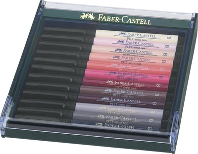 Faber-Castell Zeichenstift – Pitt Artist Pen – B – Set Skin – 12 Stück – FC-267424
