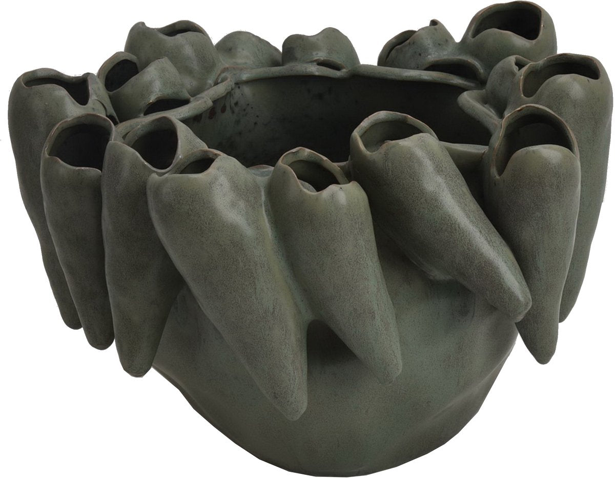 HD Collection Vase Steingut grün 39x35,5x26cm