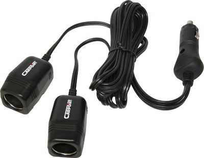 Carpoint 2-Wege-Feuerzeugbox – 12 V 10 A – 2 Meter Kabel – CE-geprüft – Doppelanschluss – für Autozubehör