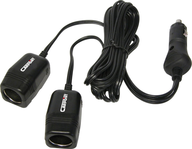 Carpoint 2-Wege-Feuerzeugbox – 12 V 10 A – 2 Meter Kabel – CE-geprüft – Doppelanschluss – für Autozubehör