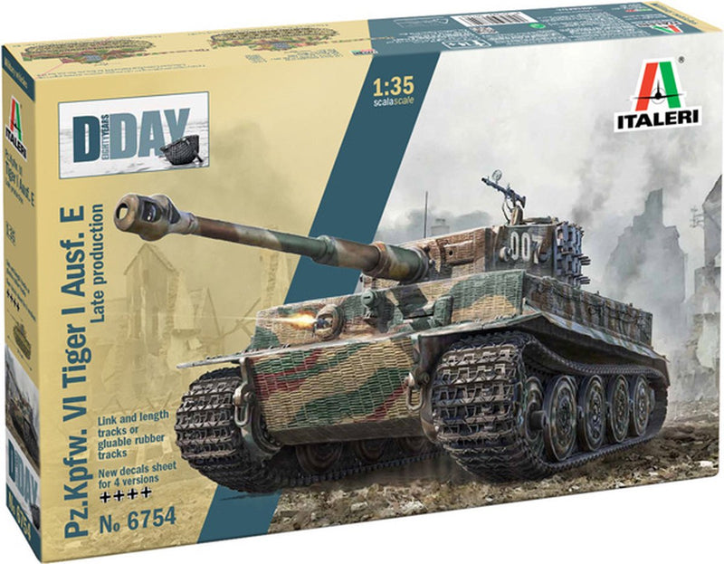 Italeri Modellbausatz Militärfahrzeuge – 6754 sd.kfz.181 Panzerkampfwagen Tiger i ausf.e – späte Produktion. - Plastik zum 80-jährigen Jubiläum des D-Day - 1:35 - Modellbau