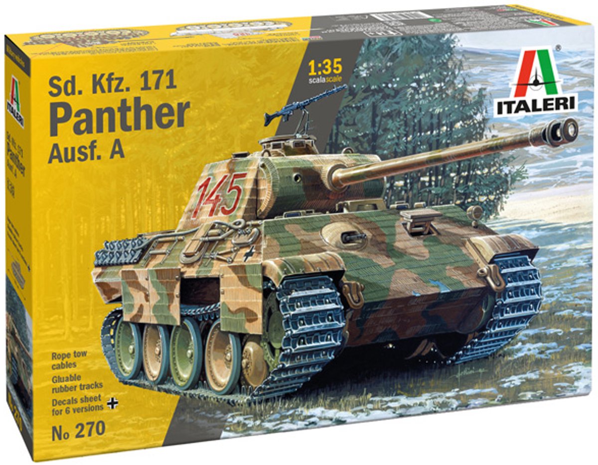 Italeri Modellbausatz Militärfahrzeuge - 0270 sd.kfz. 171 Panther ausf. ein Plastik - 1:35 - Modellbau