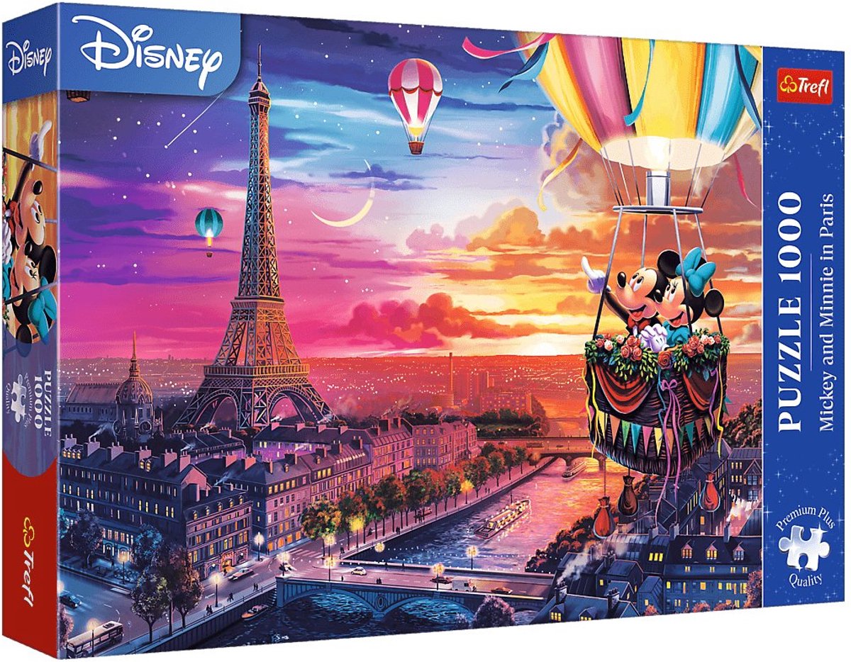 Trefl Puzzle 1000 Teile – Mickey und Minnie in Paris – Premium Plus.