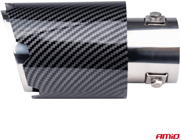 Amio Auspuffendschalldämpfer Zierstück Edelstahl Kupplungsstück 89mm Carbon