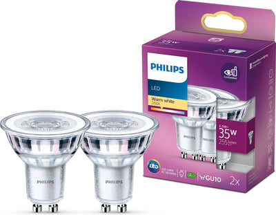 Philips LED-Energiesparspot – 35 W – Gu10 – warmweißes Licht – 2 Stück – Energiekosten sparen