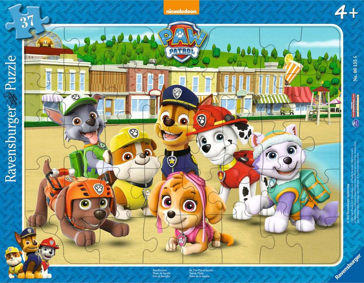Ravensburger Puzzle Paw Patrol Familienfoto – Kinder-Rahmenpuzzle 37 Teile.