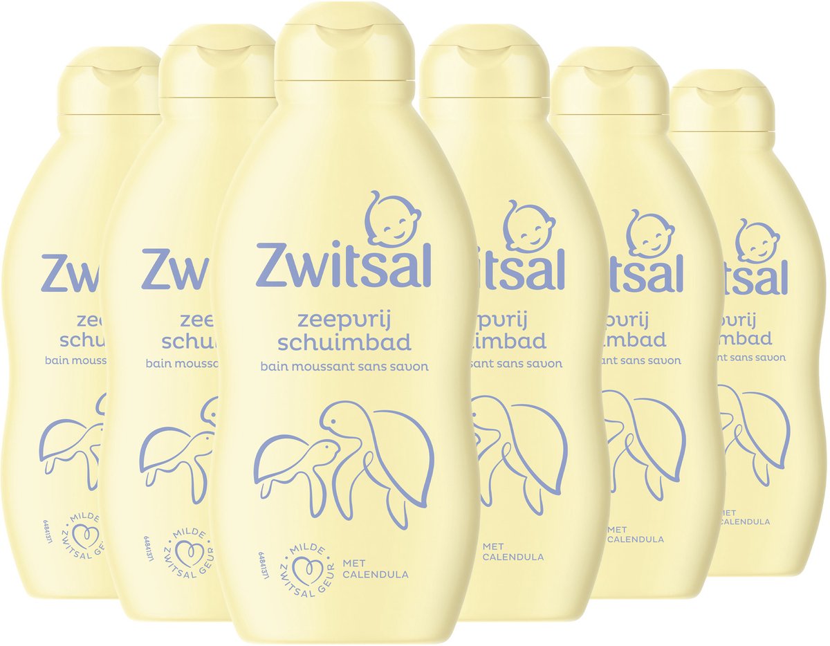Zwitsal – seifenfreies Schaumbad – Baby – 6 x 200 ml