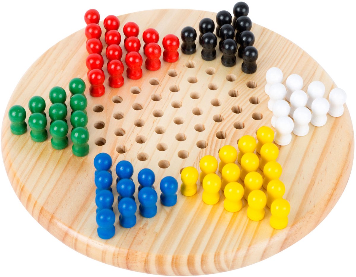 Kleines Fuß -Halma -Holzbrettspiel