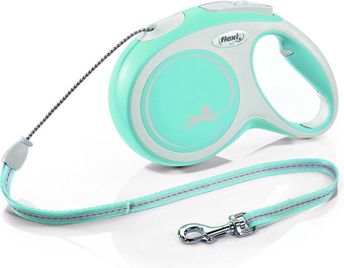 Flexi Rollleine New Comfort Cord M Hellblau Hellgrau – Hundeleine – 8 m