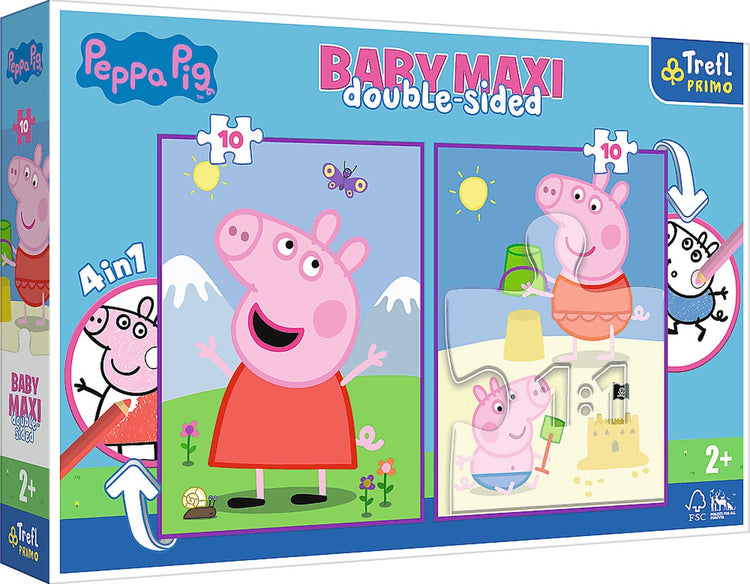 Trefl Peppa Pig Baby Maxi Good Day, 10 Stück, Zeichentrickfiguren, 2 Jahre