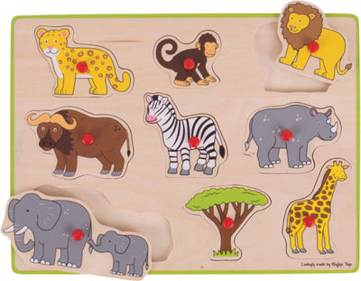 Bigjigs Holz Nick Puzzle Safari, 9dlg.
