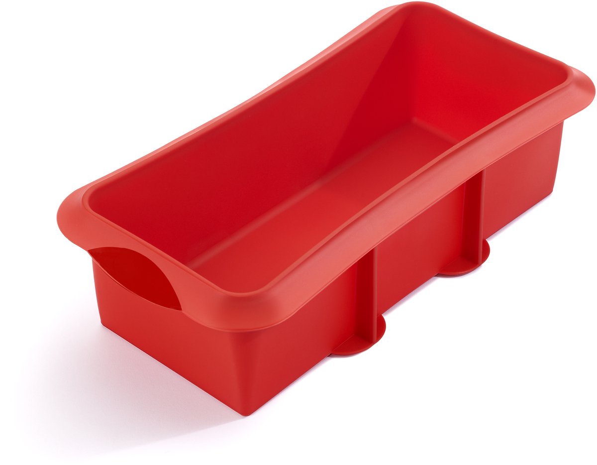 Lékué Kuchenform Rechteck 28 cm - Silikon - Rot