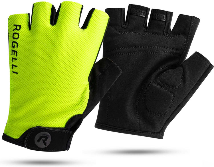 Rogelli Core Fahrradhandschuhe Sommer – Fahrradhandschuhe Herren – Handschuhe mit Polsterung – Fluor – Größe S