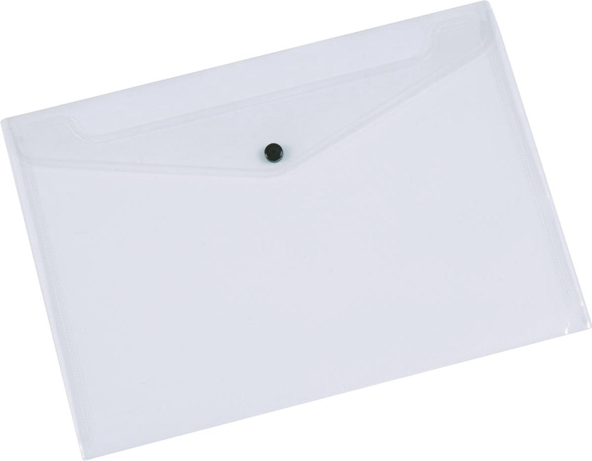 Q-Connect Dokumentenmappe, A5, transparentes PP, Druckknopfverschluss, 12 Stück