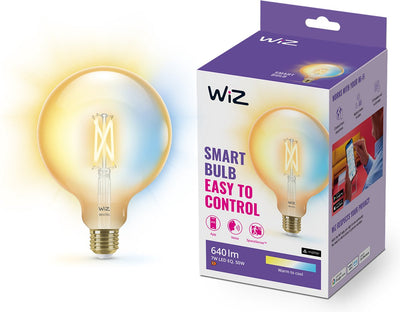 Wiz-Glühfadenlampen-Globus – warmes bis kühles weißes Licht – intelligente LED-Beleuchtung – E27-Fassung – 50 W – Gold – WLAN – großer Globus: G125