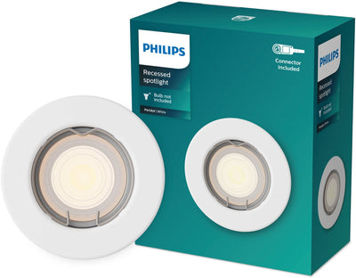 Philips LED Philips Peridot Einbaustrahler – GU10-Fassung – weiß – rund – fester Kopf