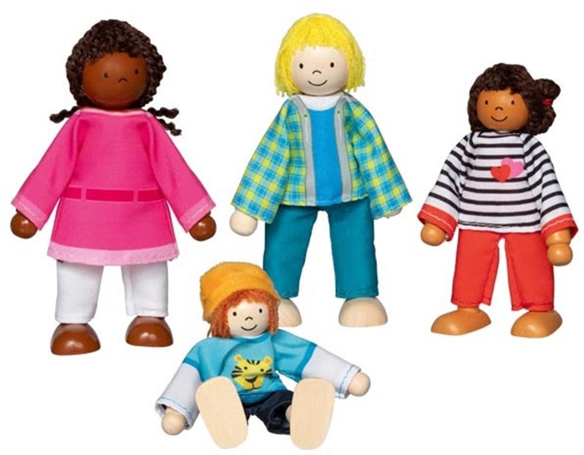 Goki Flexible Puppen Interkulturelle Familie, 4st.