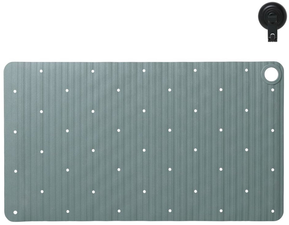 Sealskin ribb - rutschfeste Badematte 40x70 cm - grün - inklusive schwarzem Haken