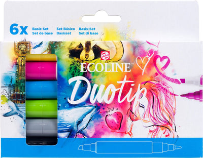 Ecoline Duotip Marker Basisisset, 6dlg.