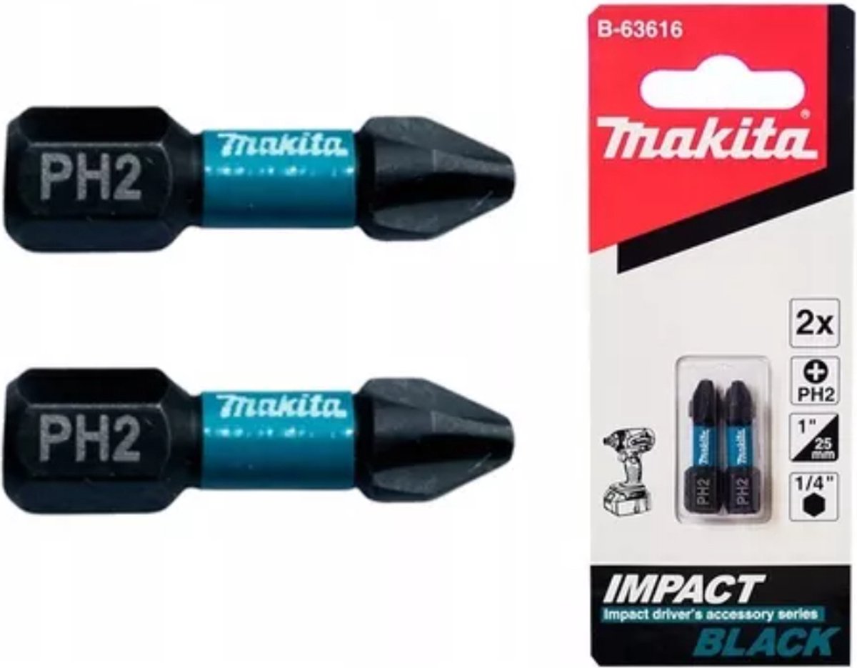 Makita Zubehör Schlagschrauber schwarz PH2x25mm – B-63616
