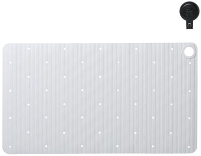 Sealskin ribb - rutschfeste Badematte 40x70 cm - weiß - inklusive schwarzem Haken