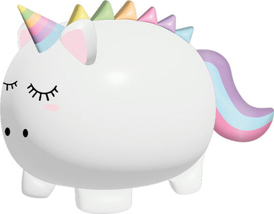 I-total Einhorn unzerbrechliche Spardose – Sparschwein – PVC – pädagogisch – weiße Spardose