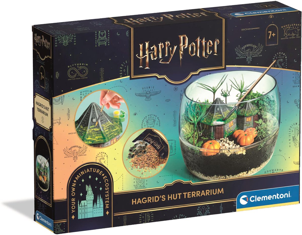 Clementoni – Harry Potter Terrarium – Hagrids fantastische Hütte – Pflanzenexperimentierset – ab 7 Jahren