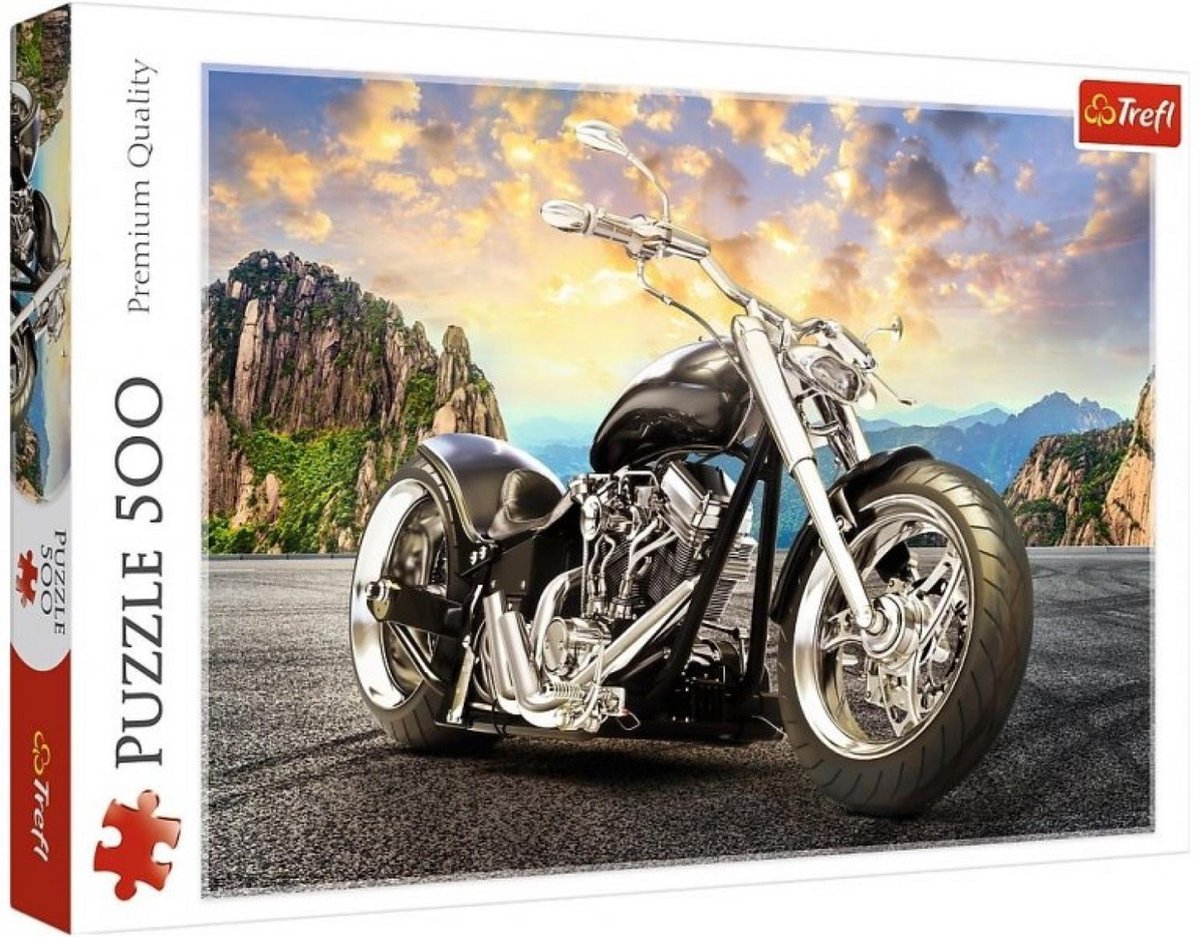 Trefl Puzzle schwarzes Motorrad 500 Teile - Spielzeug.